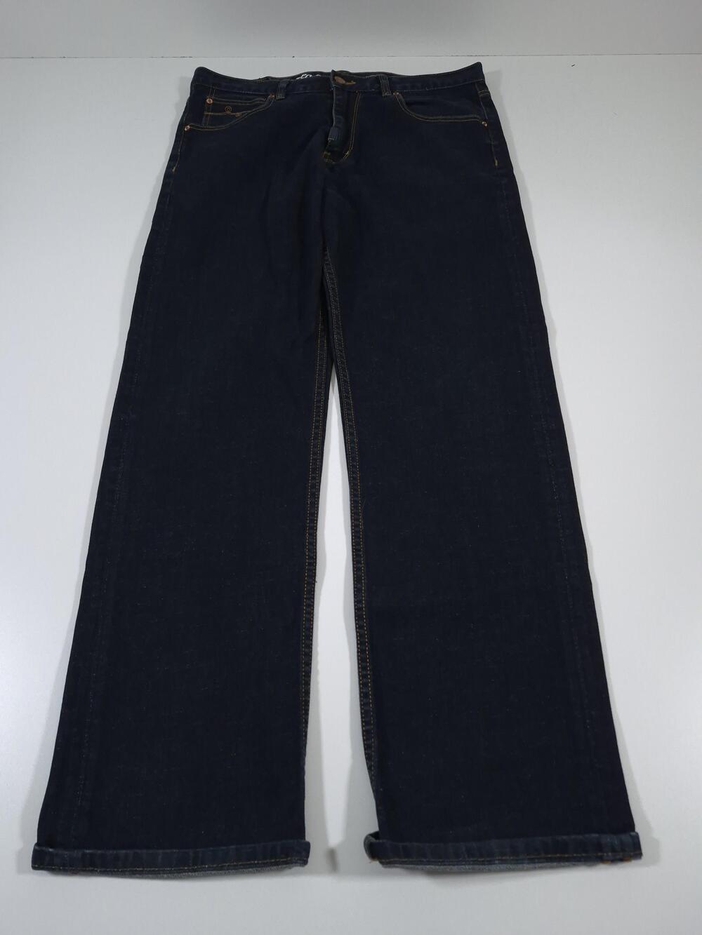 LRG Lifted Research Group Jeans Mens 36x32 Dark Blue Straight Denim Pants Y2K